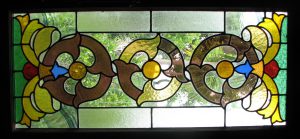 Leadlight stained glass Whangarei. Floral circular stained glass design